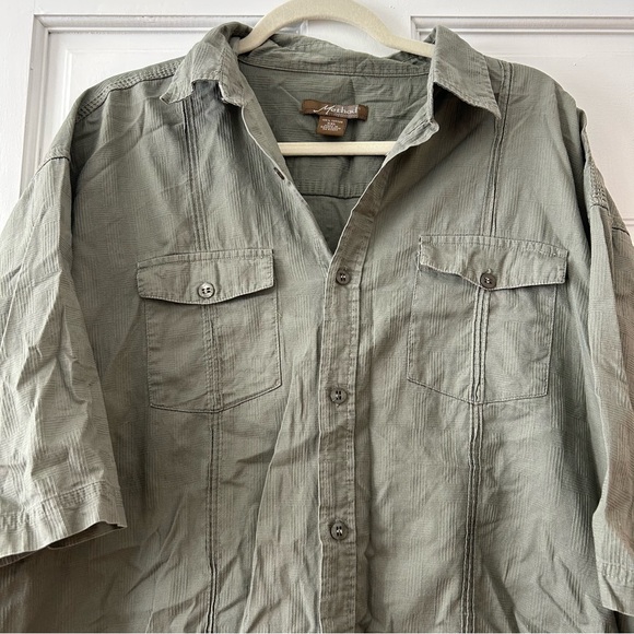 Method XXL 100% cotton green short sleeve button down shirt with pockets - Picture 3 of 9